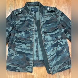 SANCTUARY Green Camouflage Jean Jacket Size XS